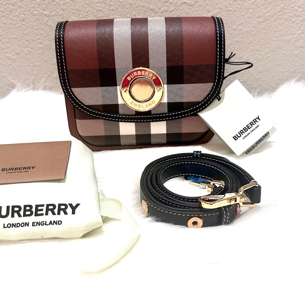 NEW Burberry Check and Leather Elizabeth Bag Small